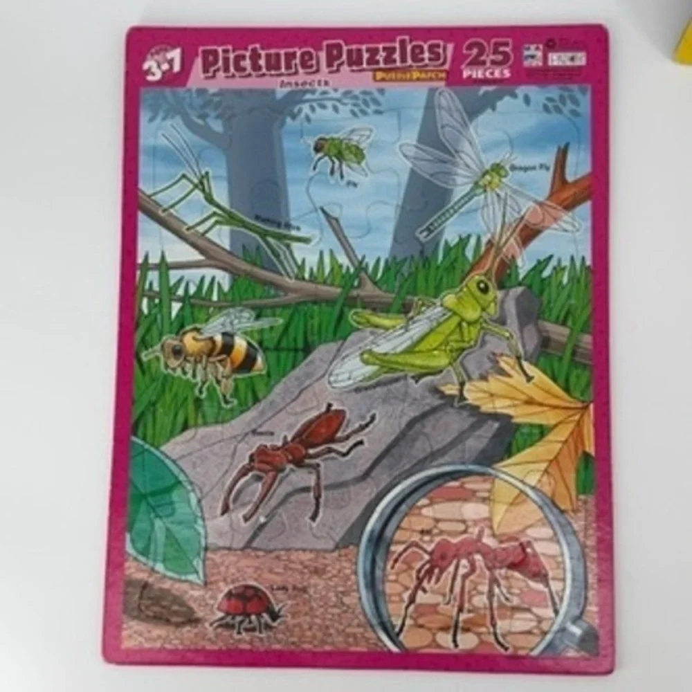 Vintage Puzzle Patch Picture Puzzles Set of 2‎ Insects and Pets 25 Pieces  USA